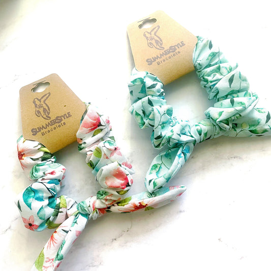 Mermaid Floral Scrunchie, Scrunched Bow Hair Tie, Hair Bow, Floral Gift, Hair Accessories, Bow Hair Tie, SummerStyle Bracelets