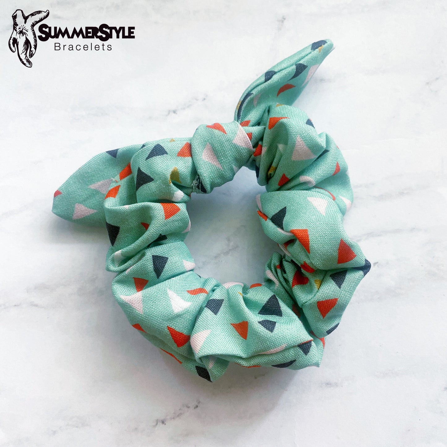 Mint Triangle Scrunchie, Scrunched Bow Hair Tie, Hair Bow, Hair Accessories, Bow Hair Tie, SummerStyle Bracelets