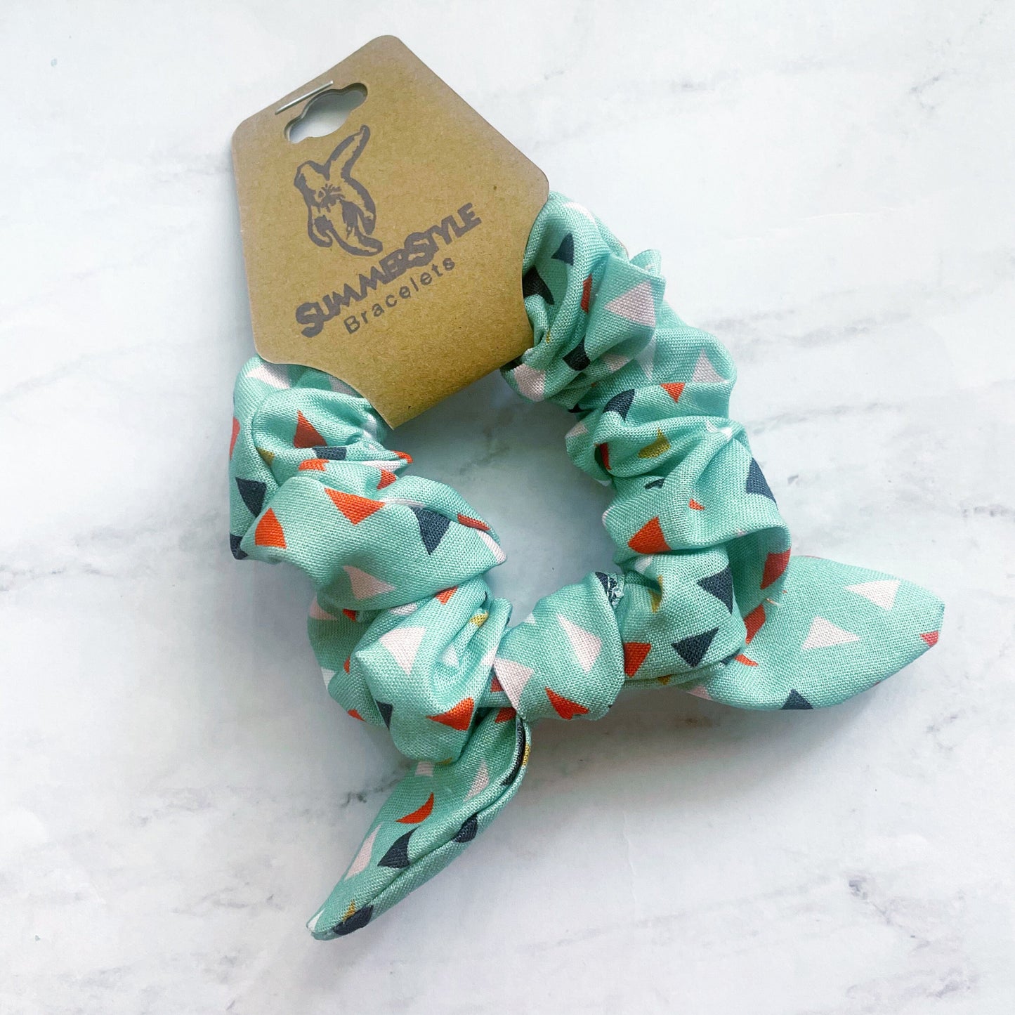 Mint Triangle Scrunchie, Scrunched Bow Hair Tie, Hair Bow, Hair Accessories, Bow Hair Tie, SummerStyle Bracelets