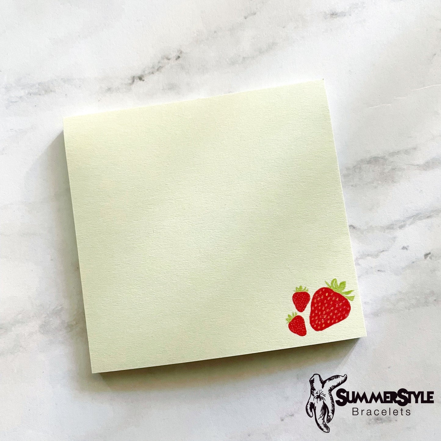 Mini Sweet Strawberry Notepad, Sticky Notes, Office Stationery, SummerStyle Bracelets