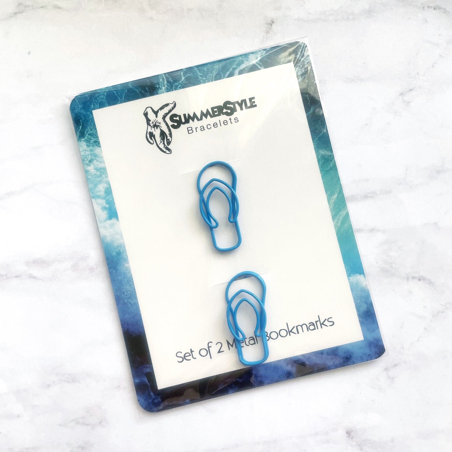 Set of 2 Mini Metal Flip Flop Planner Bookmarks, Mini Bookmark, Book Lover Gift, Beach Gift, SummerStyle Bracelets