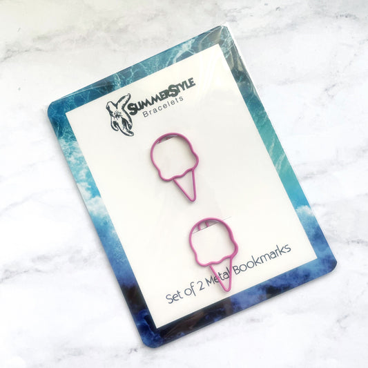 Set of 2 Mini Metal Cotton Candy Planner Bookmarks, Mini Bookmark, Book Lover Gift, Cotton Candy Gift, SummerStyle Bracelets