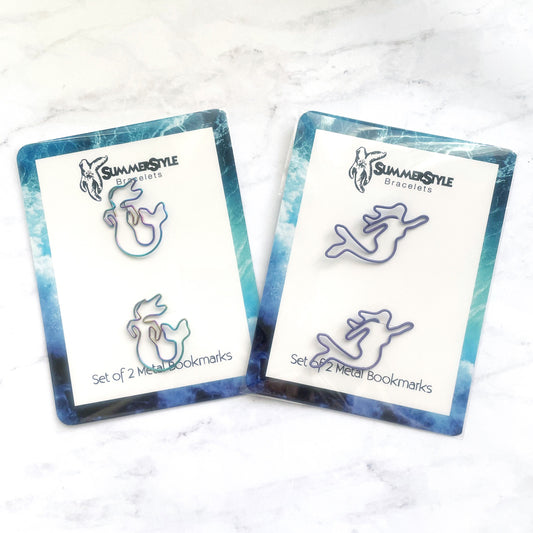 Set of 2 Mini Metal Mermaid Planner Bookmarks, Mini Bookmark, Book Lover Gift, Mermaid Gift, SummerStyle Bracelets