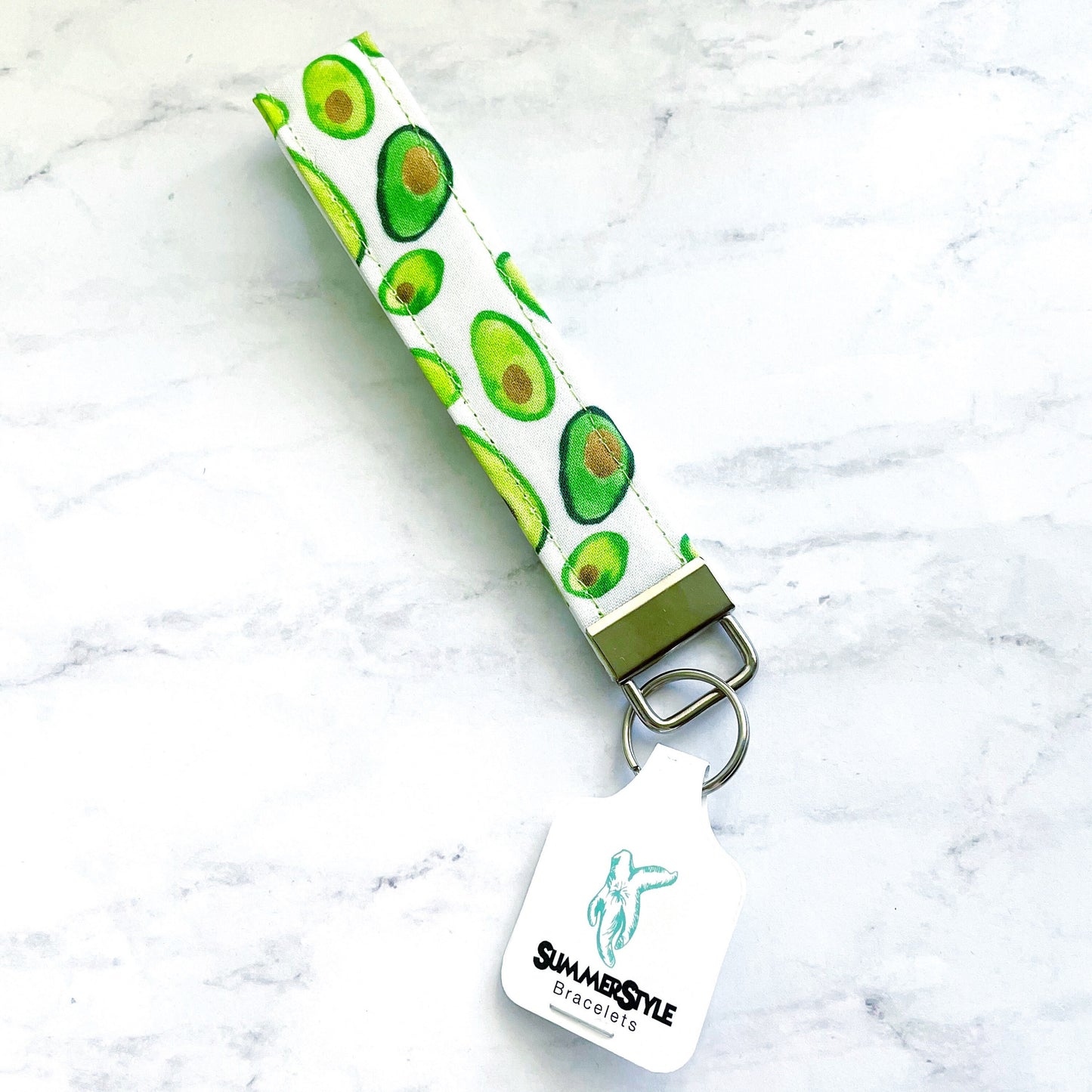 It’s an Avocado Key Fob Wristlet, 6.5in Wristlet Lanyard, Keychain Wristlet, Handmade Lanyard, SummerStyle Bracelets