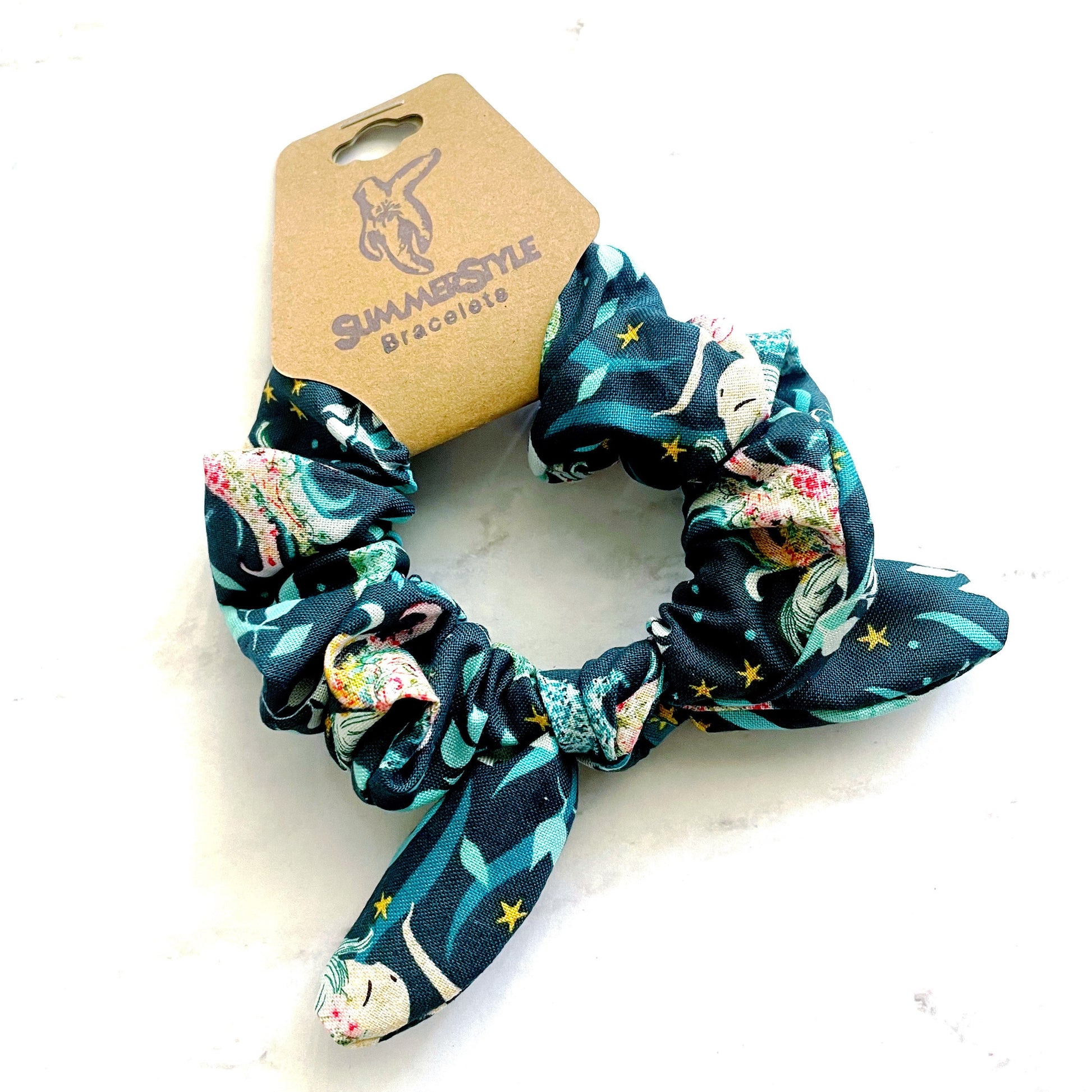 Mermaid Scrunchie, Scrunched Bow Hair Tie, Hair Bow, Mermaid Gift, Hair Accessories, Bow Hair Tie, SummerStyle Bracelets