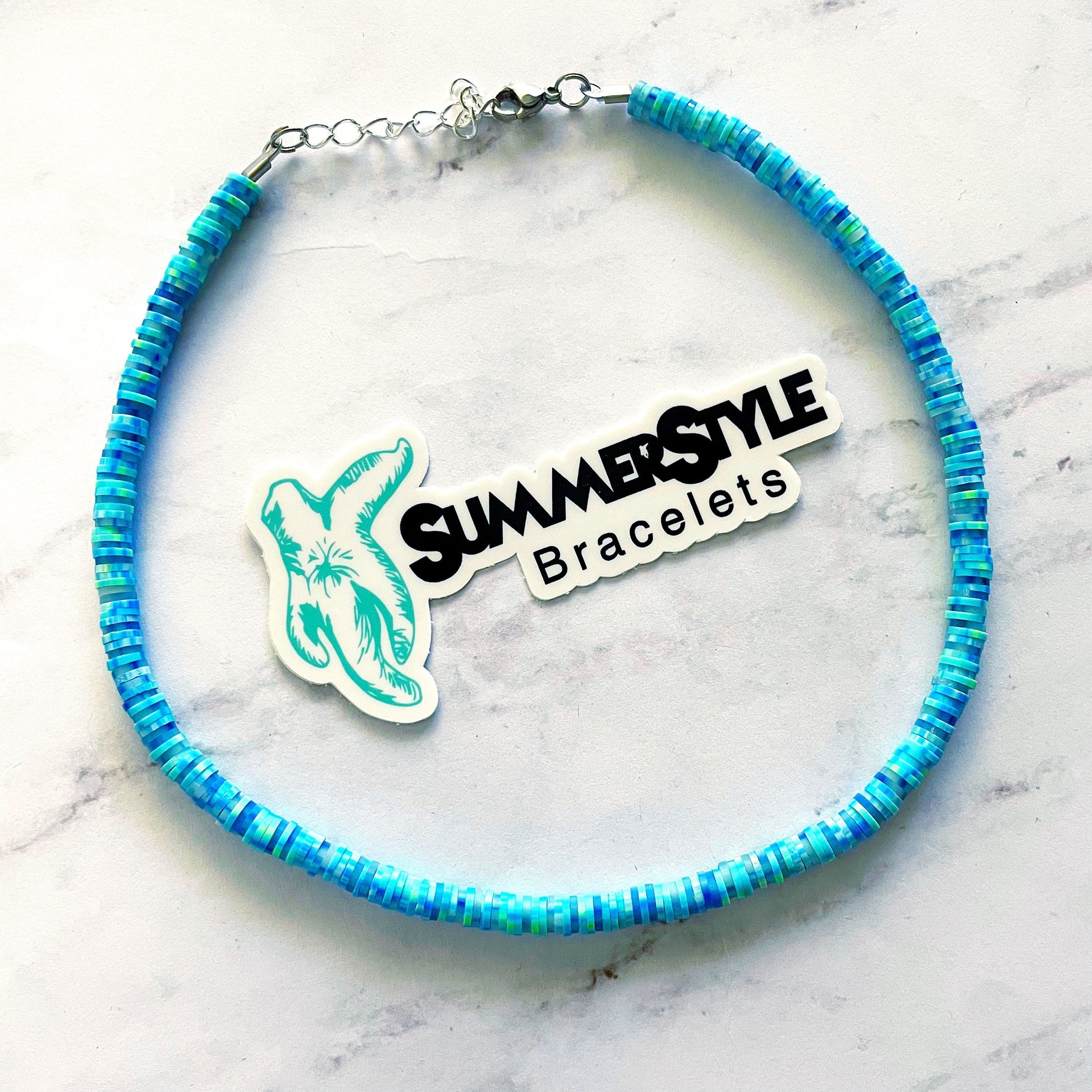 Mermaid Lagoon Beaded Choker, Choker Necklace, Heishi Choker, Beach Jewelry, SummerStyle Bracelets