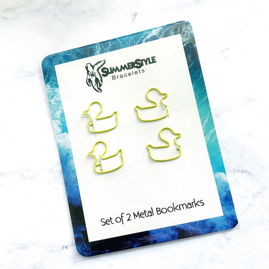 Set of 4 Mini Metal Duckling Planner Bookmarks, Mini Bookmark, Book Lover Gift, Duck Gift, SummerStyle Bracelets