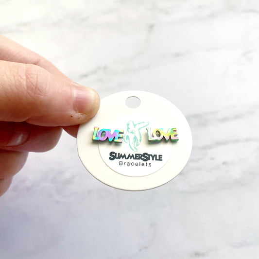 Rainbow LOVE Stud Earrings, Stud Earrings, Pride Earrings, SummerStyle Bracelets