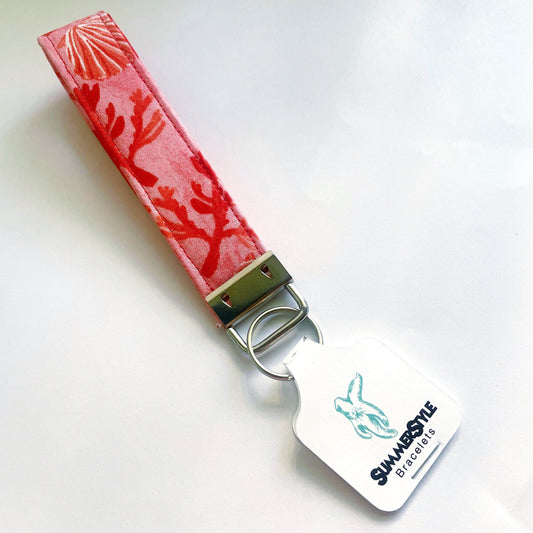 Sea Life Key Fob Wristlet, 5.5in Wristlet Lanyard, Keychain Wristlet, Handmade Lanyard, SummerStyle Bracelets