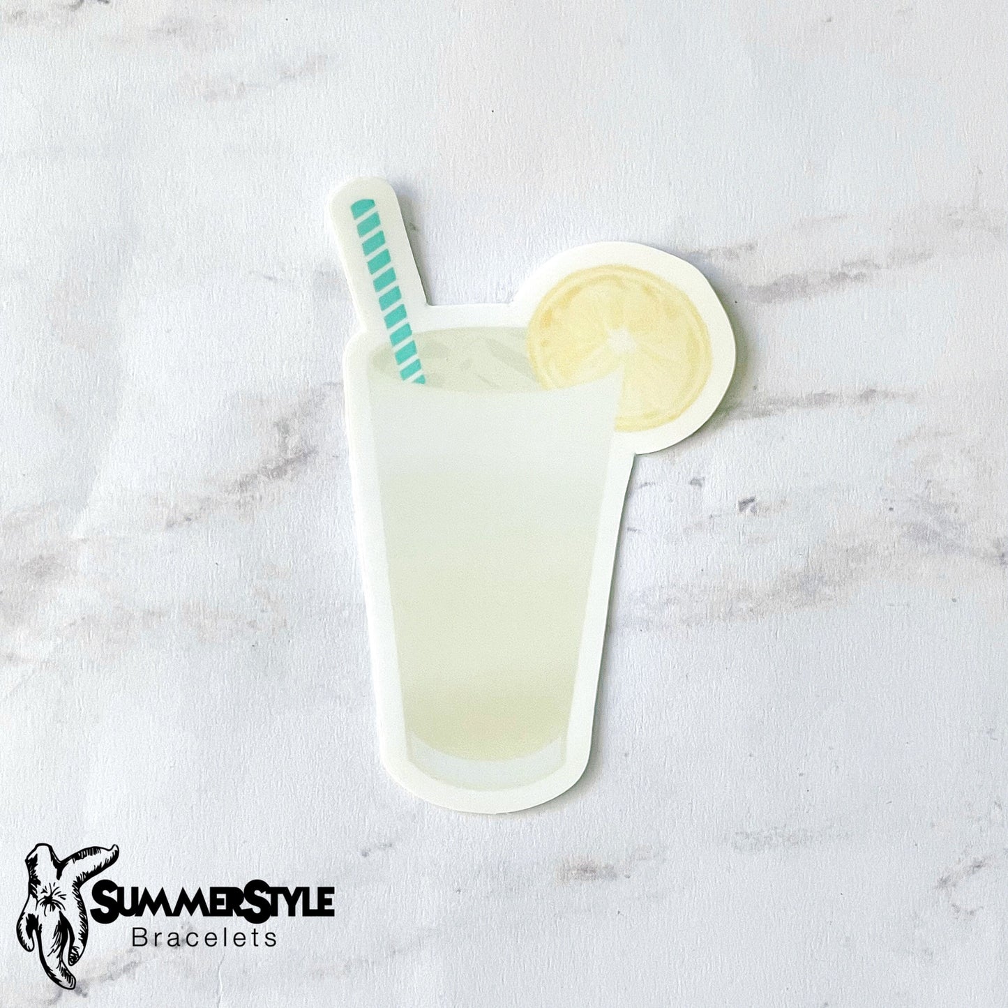 Glass of Lemonade Waterproof Sticker, Waterproof Decals, Stickers, Water Bottle Stickers, SummerStyle Bracelets