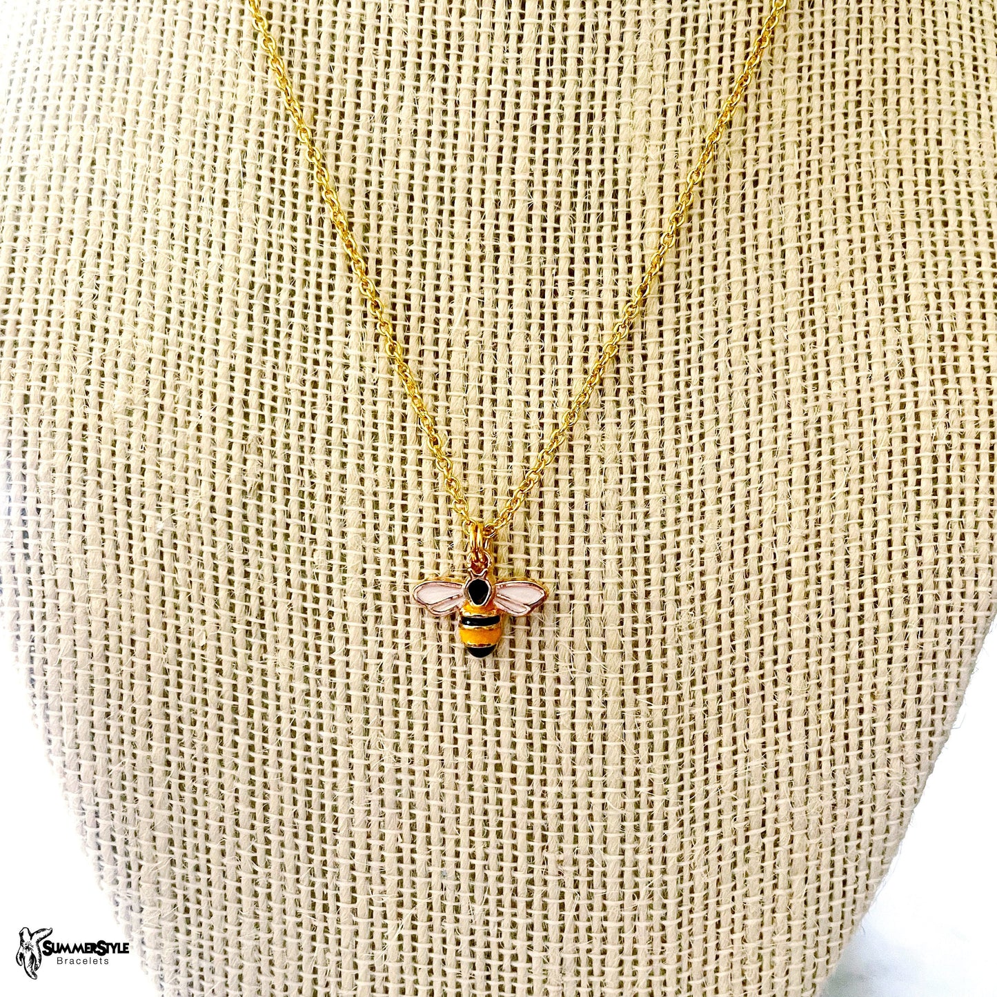 Dainty Bee Charm Necklace, Honeybee Necklace, Gold Chain Necklace, SummerStyle Bracelets