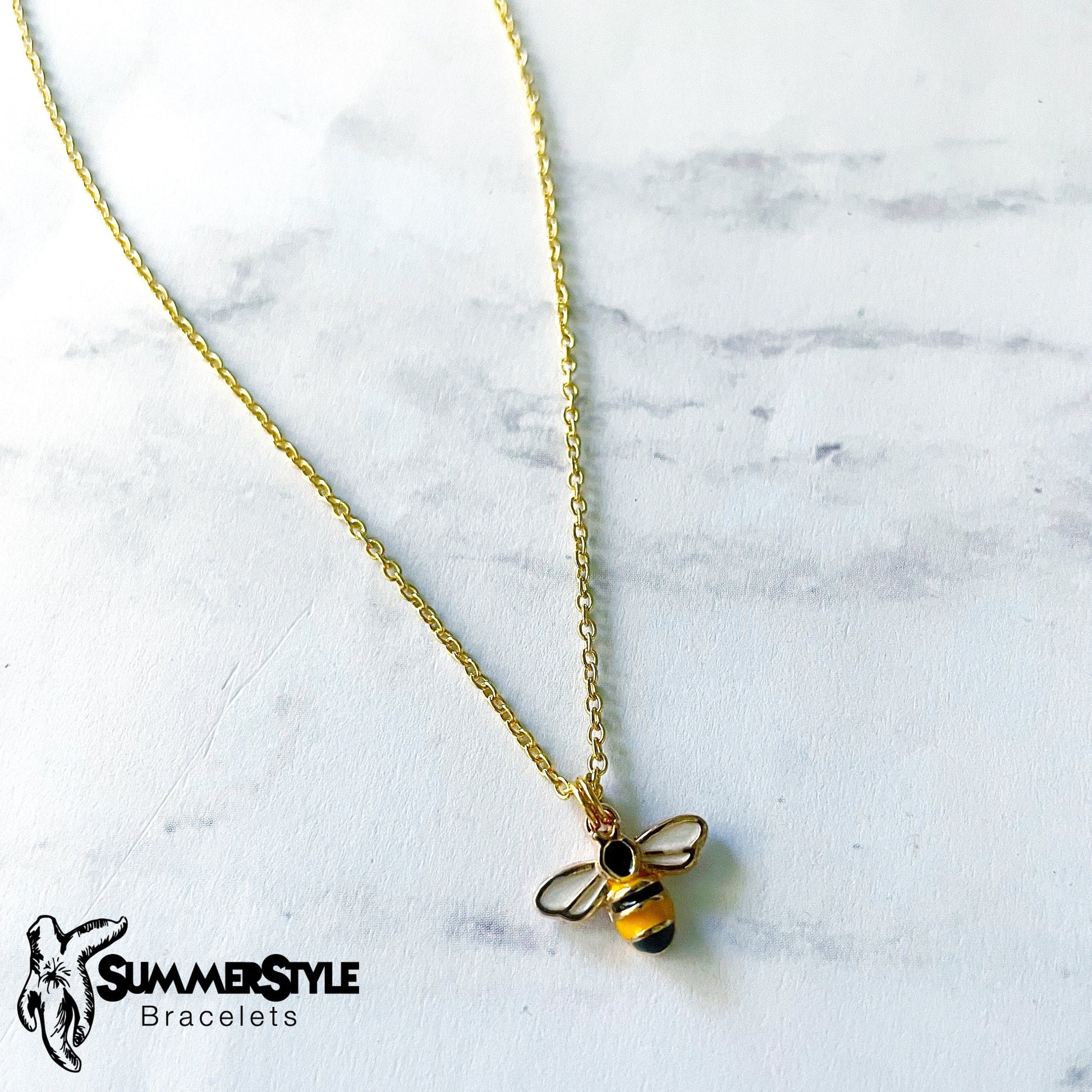 Dainty Bee Charm Necklace, Honeybee Necklace, Gold Chain Necklace, SummerStyle Bracelets