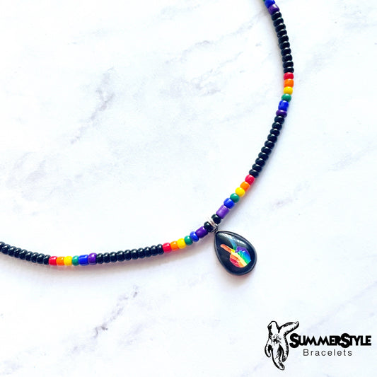 Pride Rainbow Seed Bead Choker, Choker Necklace, Seed Bead Choker, Pride Jewelry, SummerStyle Bracelets