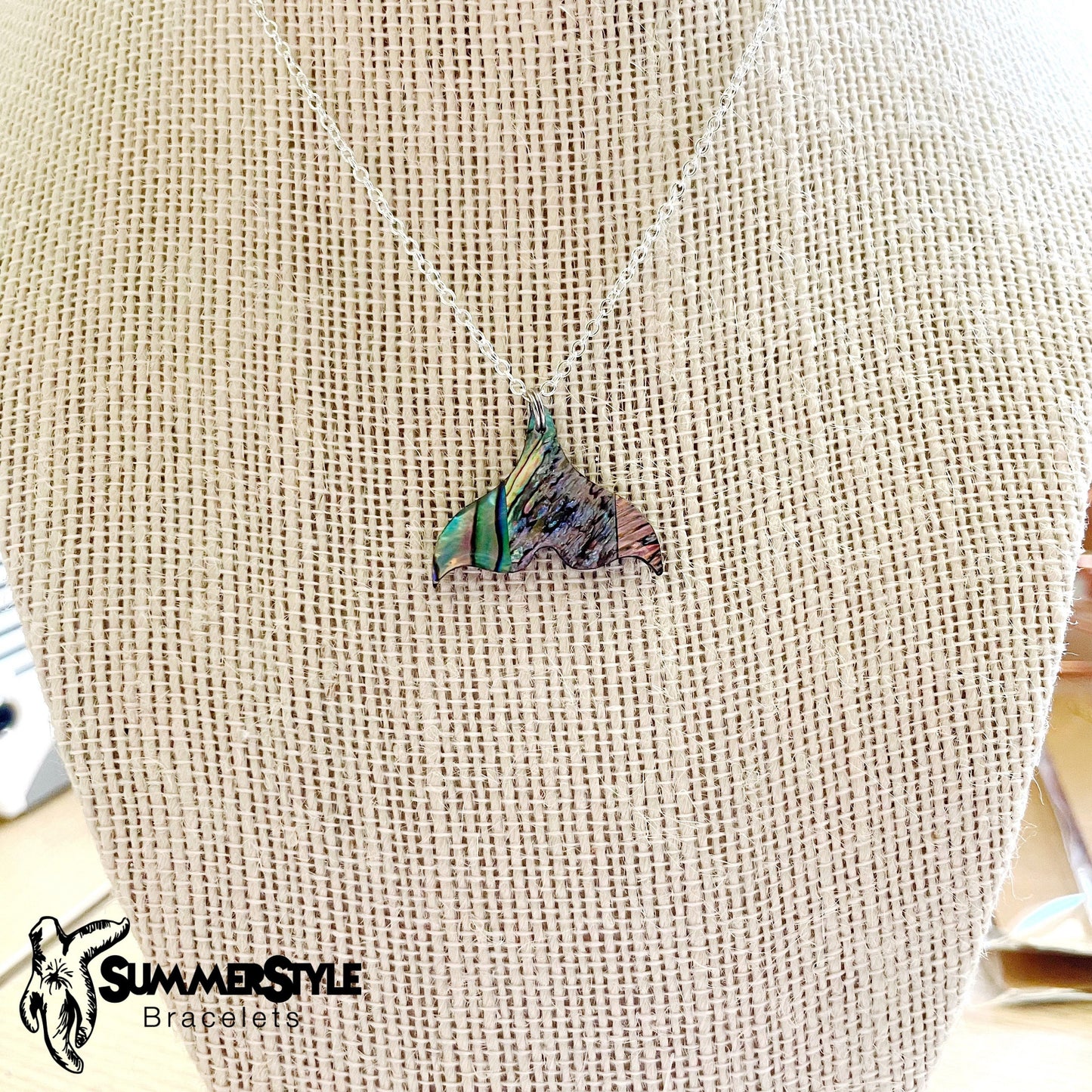 Abalone Mermaid Tail Necklace, Mermaid Jewelry, Abalone Shell Pendant, Silver Chain Necklace, SummerStyle Bracelets