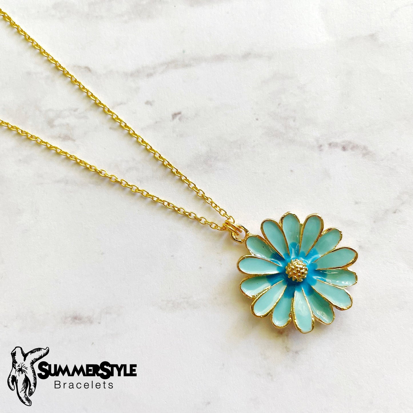 Gold Daisy Necklace, Floral Jewelry, Gold Chain Necklace, SummerStyle Bracelets