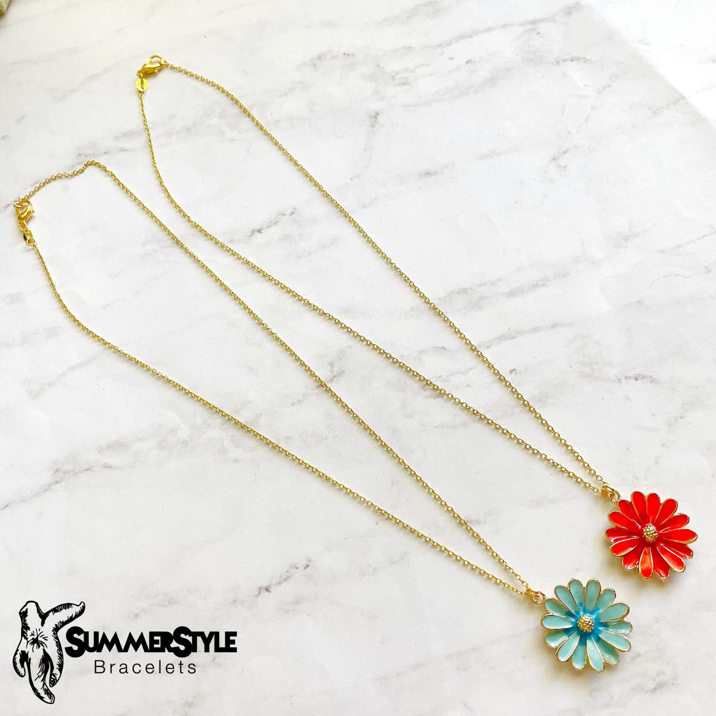 Gold Daisy Necklace, Floral Jewelry, Gold Chain Necklace, SummerStyle Bracelets