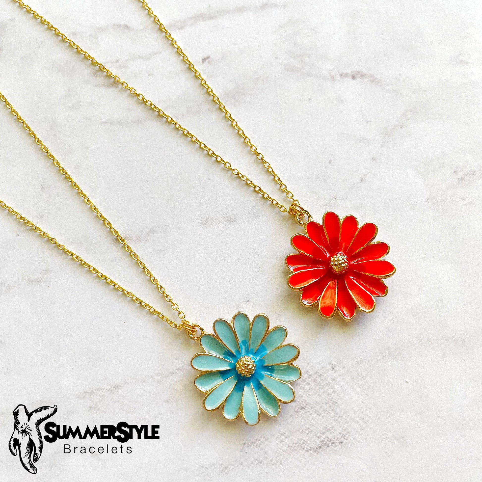 Gold Daisy Necklace, Floral Jewelry, Gold Chain Necklace, SummerStyle Bracelets