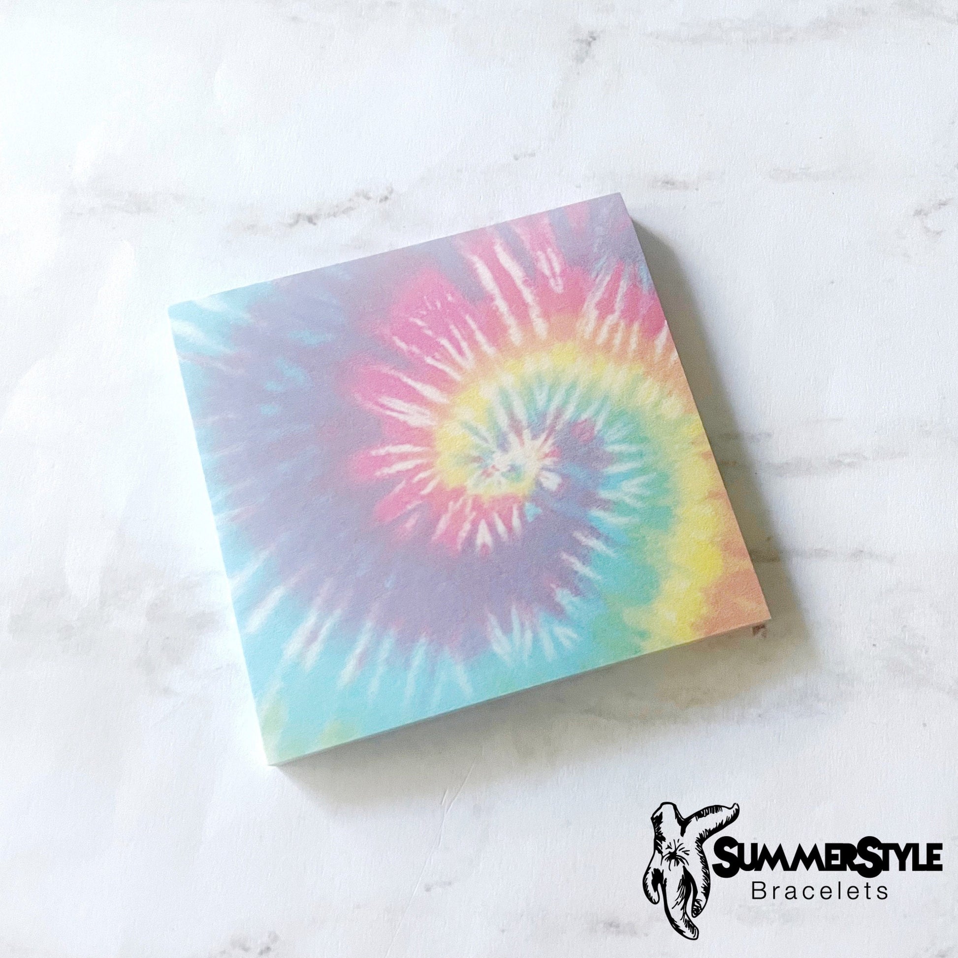 Mini Rainbow Tie Dye Notepad, Sticky Notes, Office Stationery, SummerStyle Bracelets