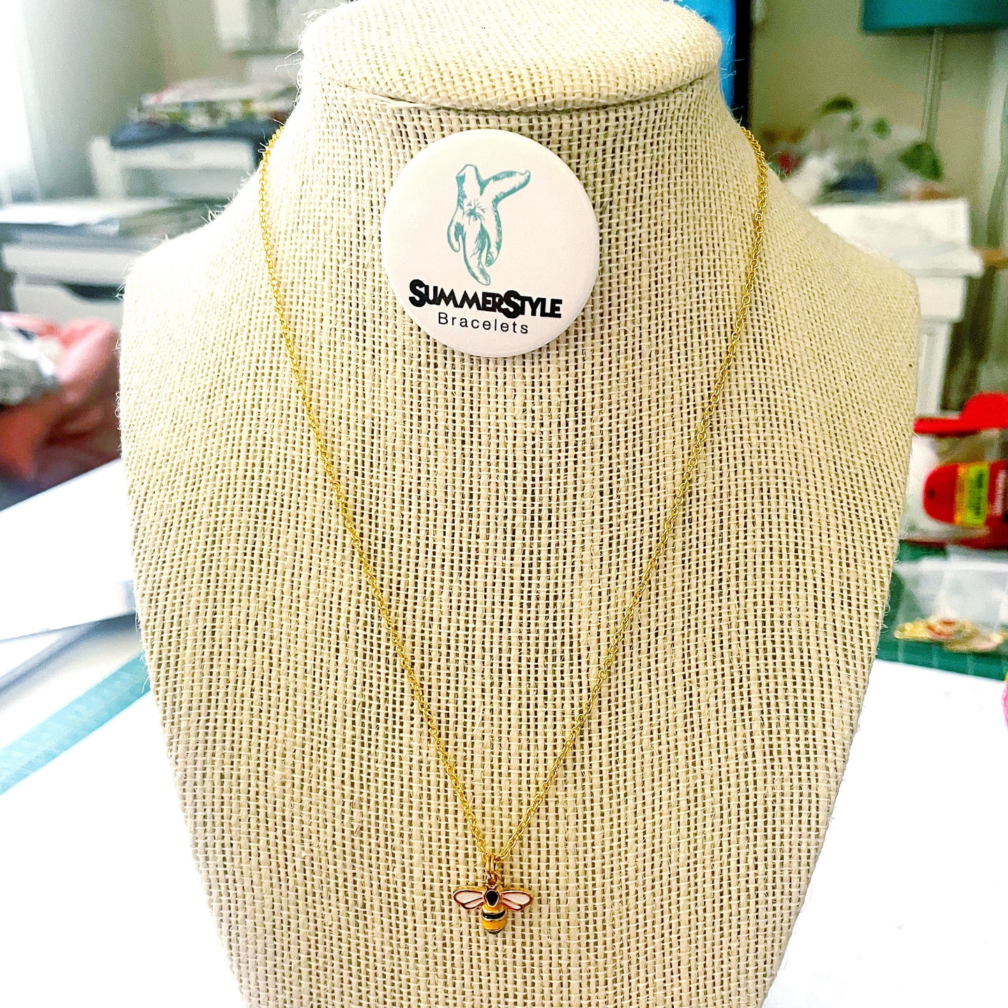 Dainty Bee Charm Necklace, Honeybee Necklace, Gold Chain Necklace, SummerStyle Bracelets