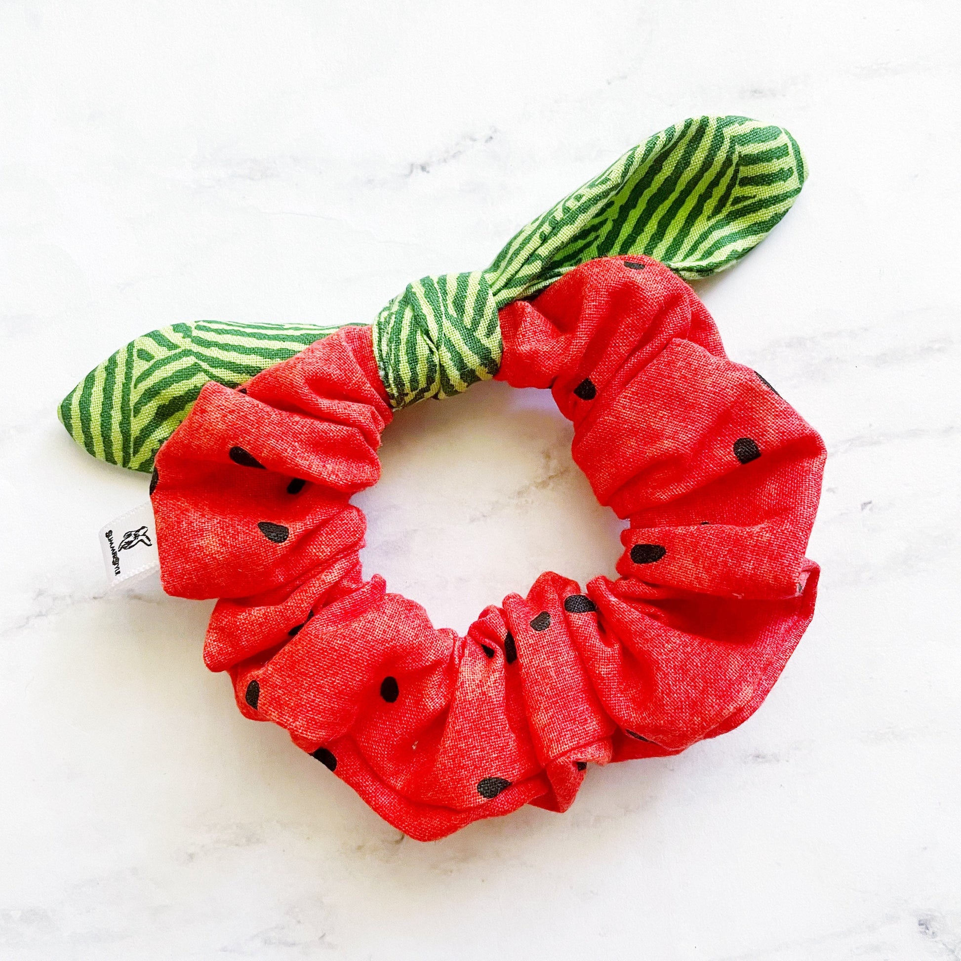 Watermelon Duo Scrunchie, Scrunched Bow Hair Tie, Hair Bow, Watermelon Gift, Hair Accessories, Bow Hair Tie, SummerStyle Bracelets