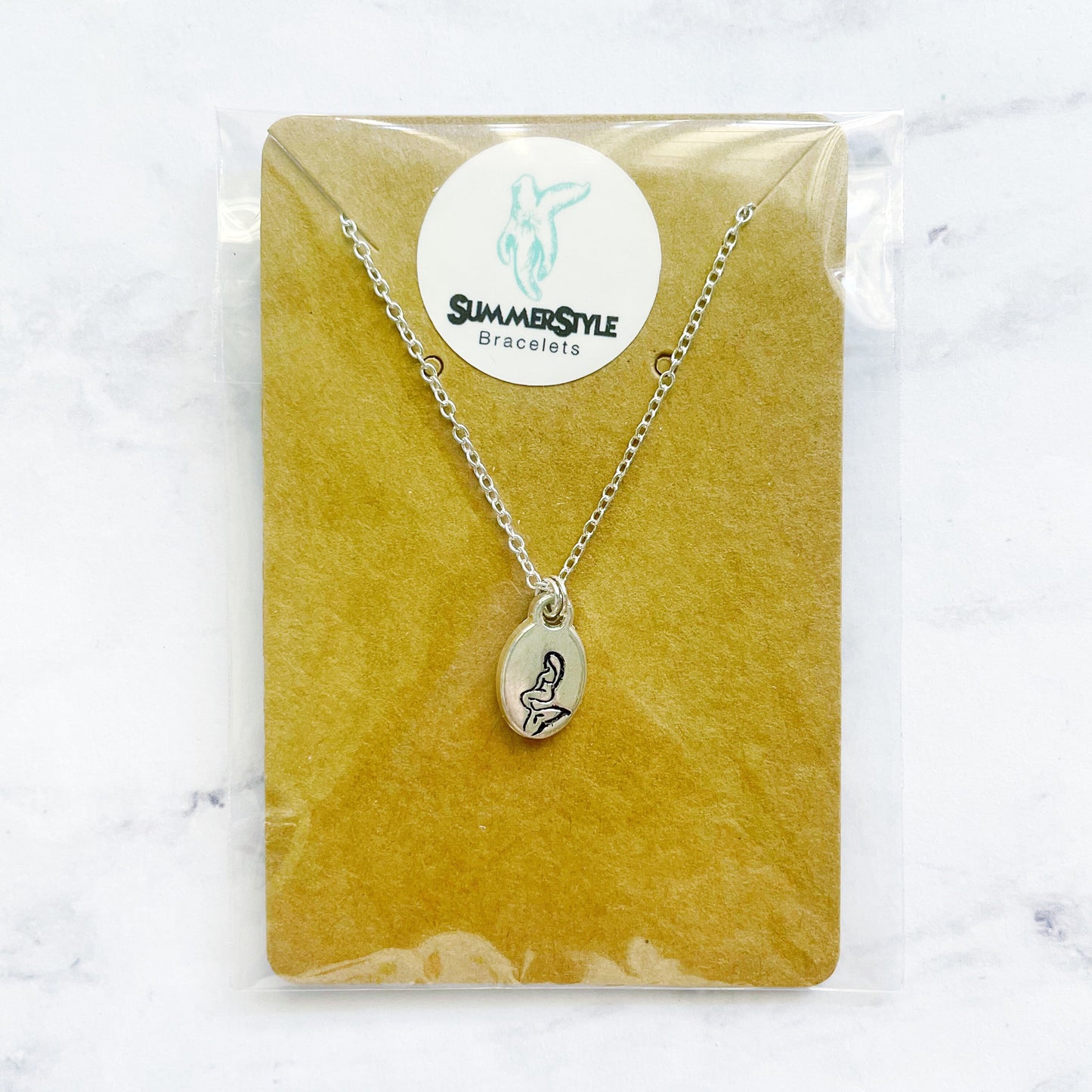 Hand Stamped Mermaid Charm Necklace, Mermaid Jewelry, Silver Chain Necklace, SummerStyle Bracelets