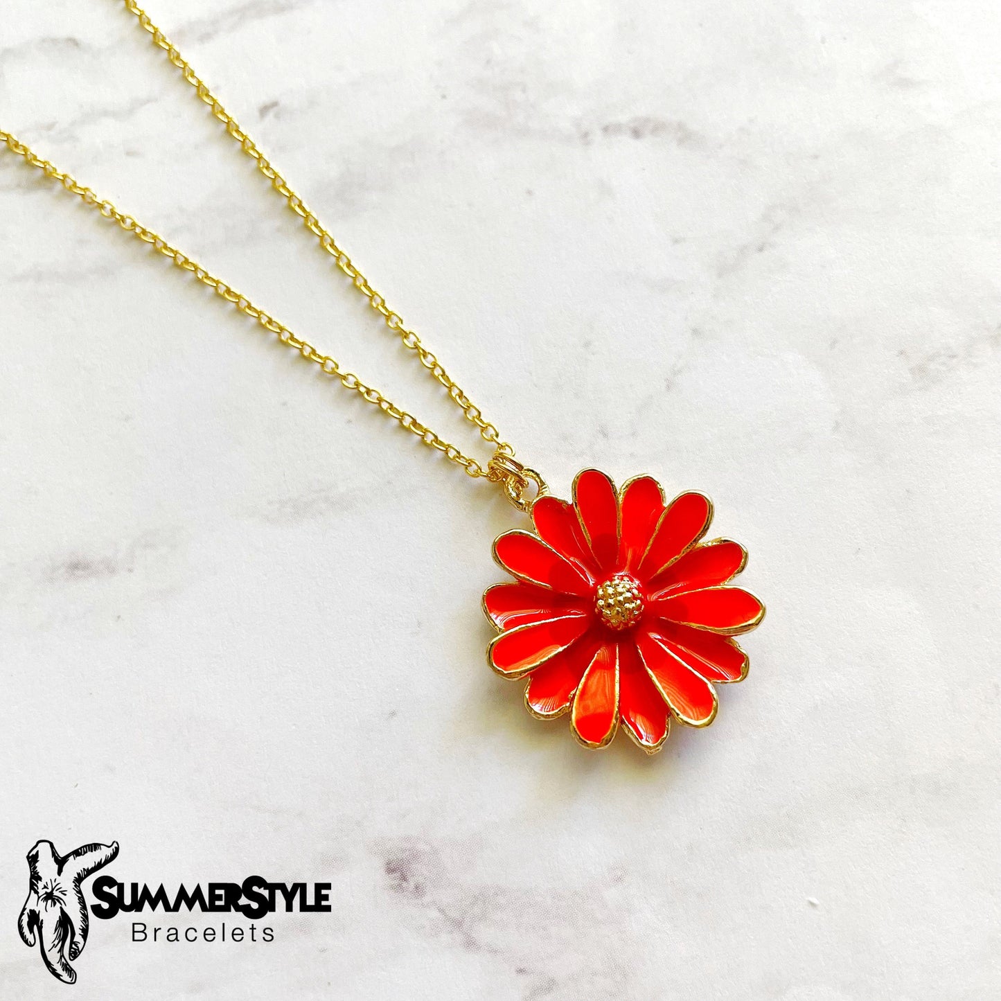 Gold Daisy Necklace, Floral Jewelry, Gold Chain Necklace, SummerStyle Bracelets