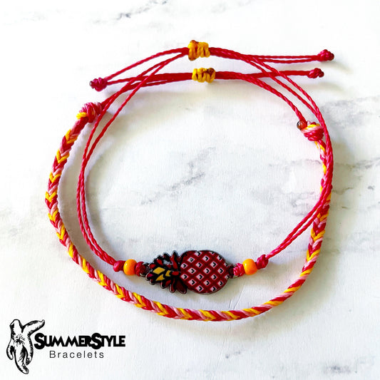 Sunset Pineapple Adjustable Waterproof Bracelet Pack, Pineapple Bracelet, Pineapple Jewelry, SummerStyle Bracelets