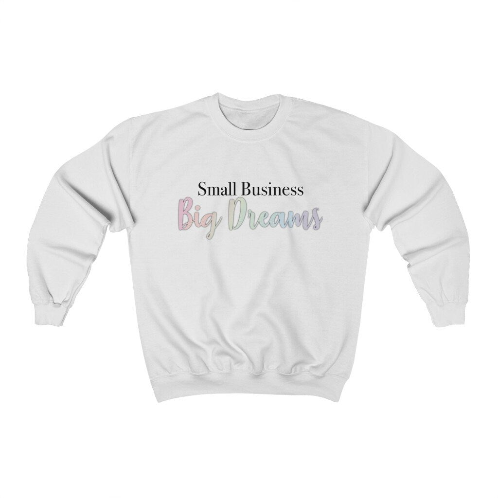 Small Business Big Dreams Unisex Heavy Blend Crewneck Sweatshirt, Small Biz Sweatshirt, Cotton Crewneck, SummerStyle Bracelets