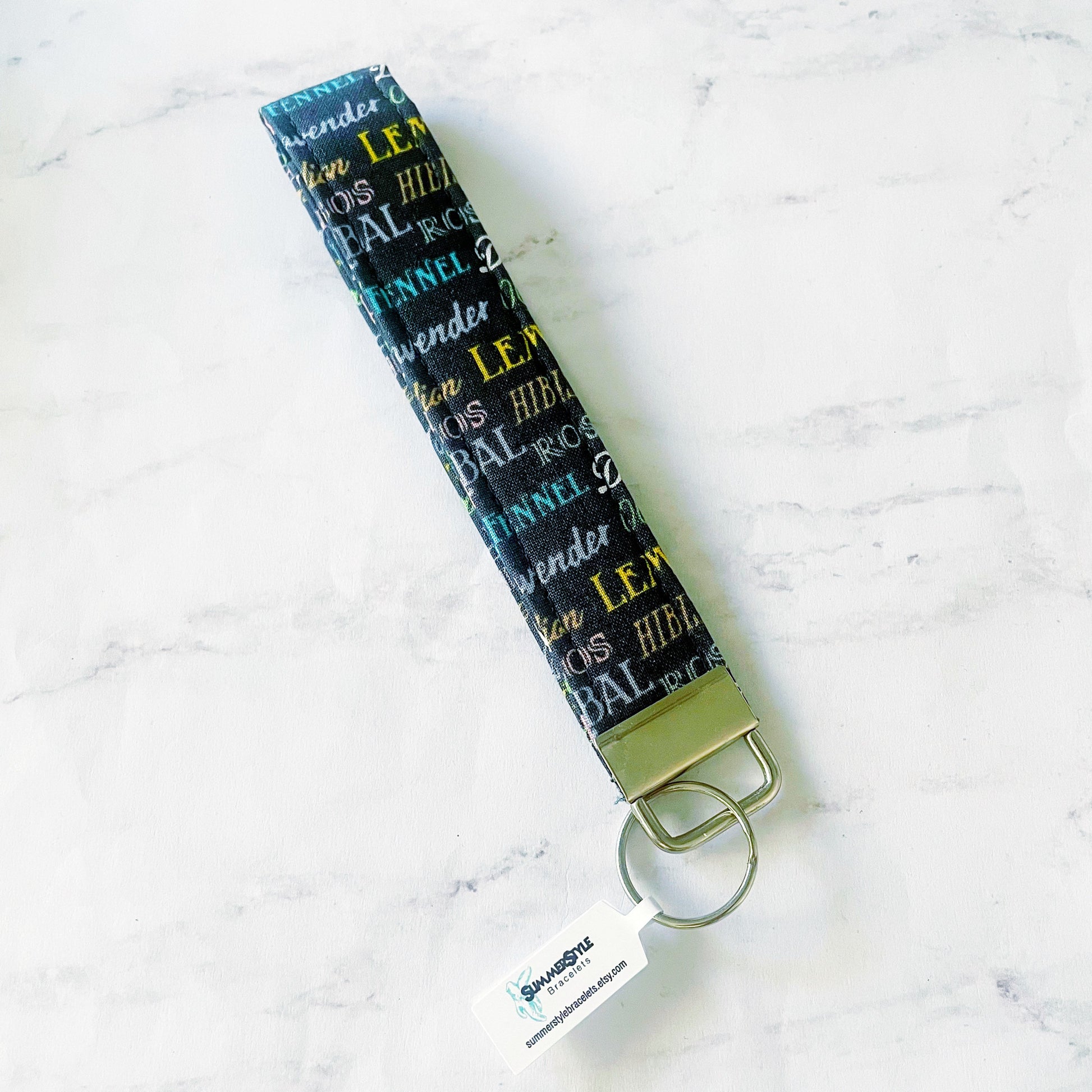 Tea Lover Key Fob Wristlet, 6.5in Wristlet Lanyard, Keychain Wristlet, Handmade Lanyard, SummerStyle Bracelets