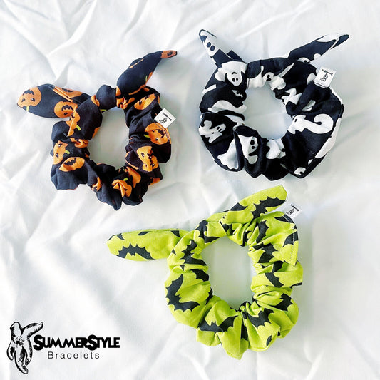 Happy Halloween Scrunchie, Halloween Accessories, Hair Bow, Hair Accessories, Bow Hair Tie, SummerStyle Bracelets