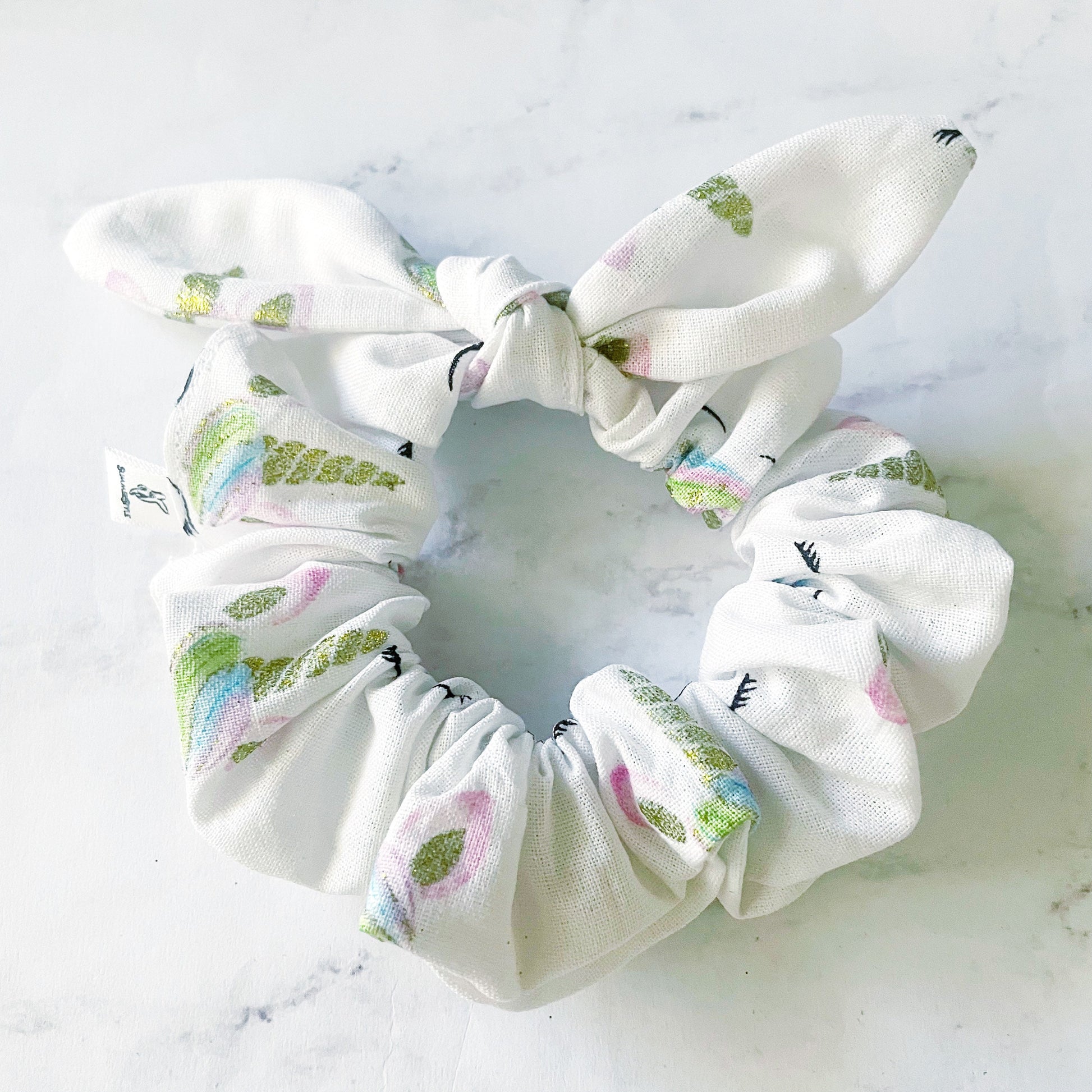 White Unicorn Scrunchie, Scrunched Bow Hair Tie, Hair Bow, Unicorn Gift, Hair Accessories, Bow Hair Tie, SummerStyle Bracelets