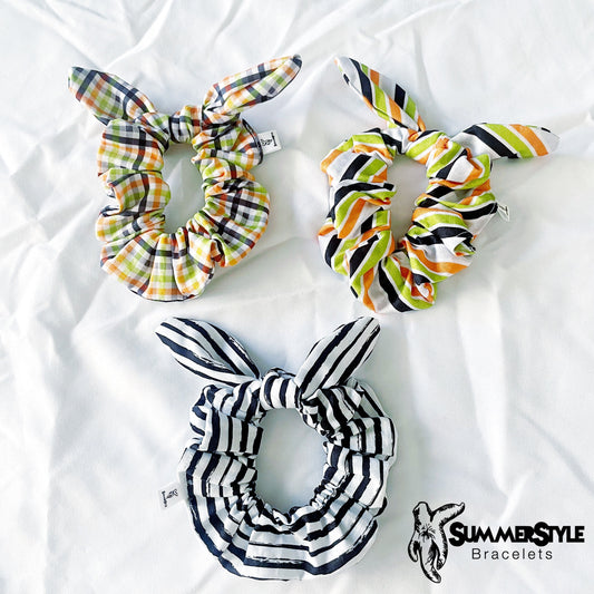 Scary Stripes Scrunchie, Halloween Accessories, Hair Bow, Hair Accessories, Bow Hair Tie, SummerStyle Bracelets