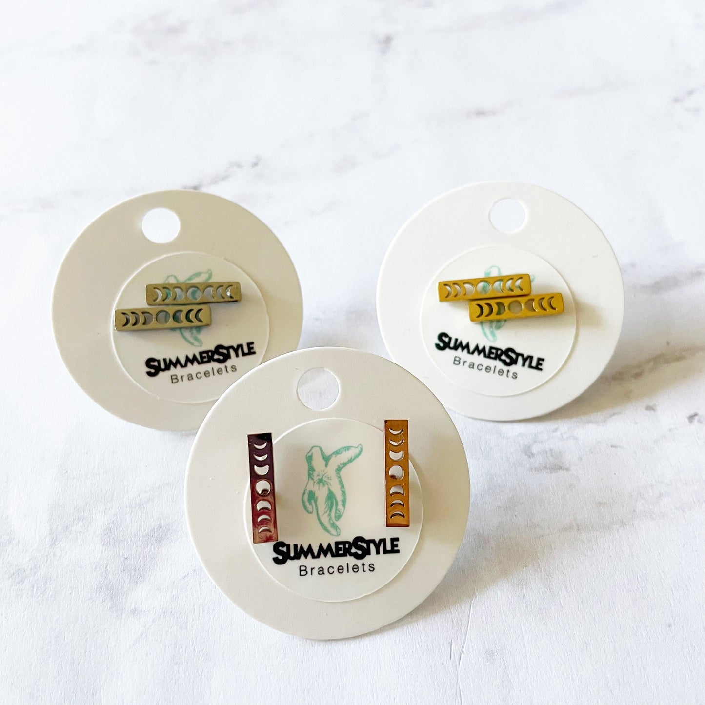 Moon Phase Stud Earrings, Stainless Steel Earrings, Celestial Earrings, Halloween Earrings, SummerStyle Bracelets