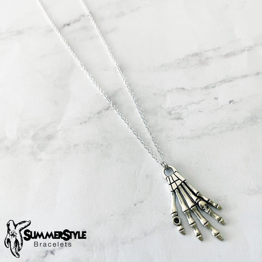 Skeleton Hand Necklace, Halloween Jewelry, Stainless Steel Chain Necklace, SummerStyle Bracelets