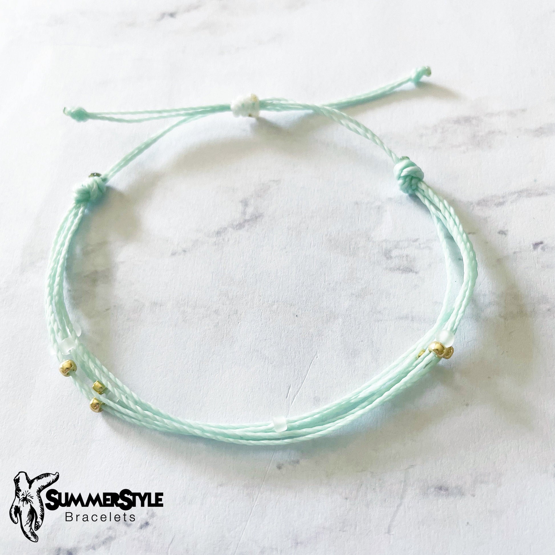 Mint Starfish Adjustable Waterproof Bracelet, Starfish Bracelet, Beach Jewelry, SummerStyle Bracelets