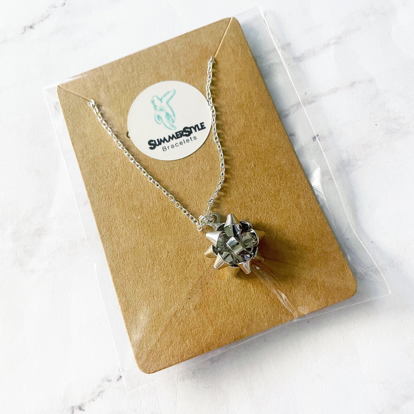 CHRISTMAS Gift Bow Charm Necklace, Bow Necklace, Christmas Jewelry, Silver Chain Necklace, SummerStyle Bracelets