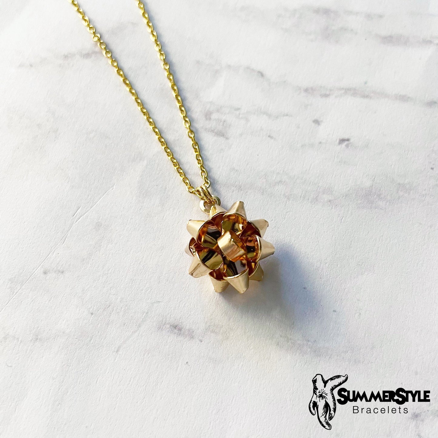 CHRISTMAS Gift Bow Charm Necklace, Bow Necklace, Christmas Jewelry, Gold Chain Necklace, SummerStyle Bracelets
