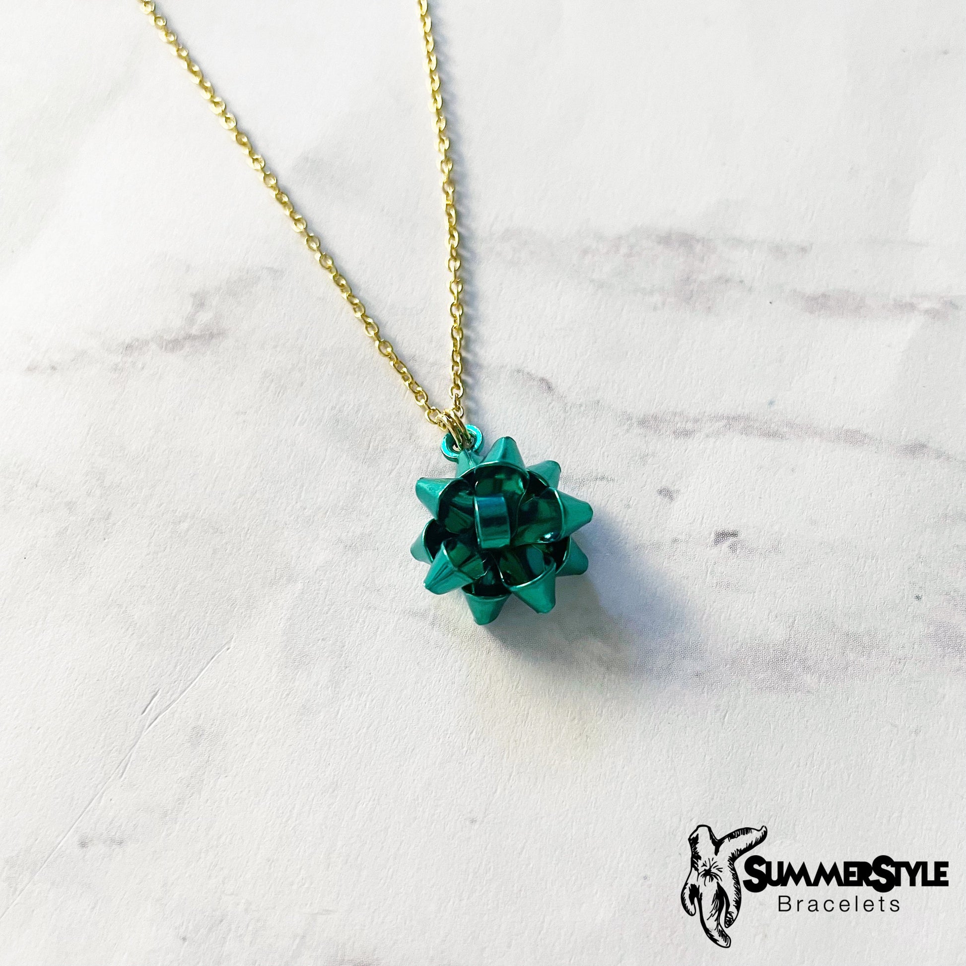 CHRISTMAS Gift Bow Charm Necklace, Bow Necklace, Christmas Jewelry, Gold Chain Necklace, SummerStyle Bracelets