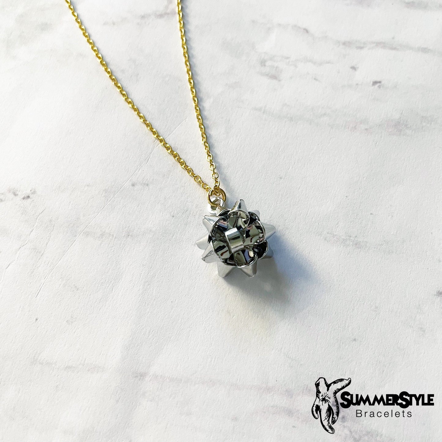 CHRISTMAS Gift Bow Charm Necklace, Bow Necklace, Christmas Jewelry, Gold Chain Necklace, SummerStyle Bracelets