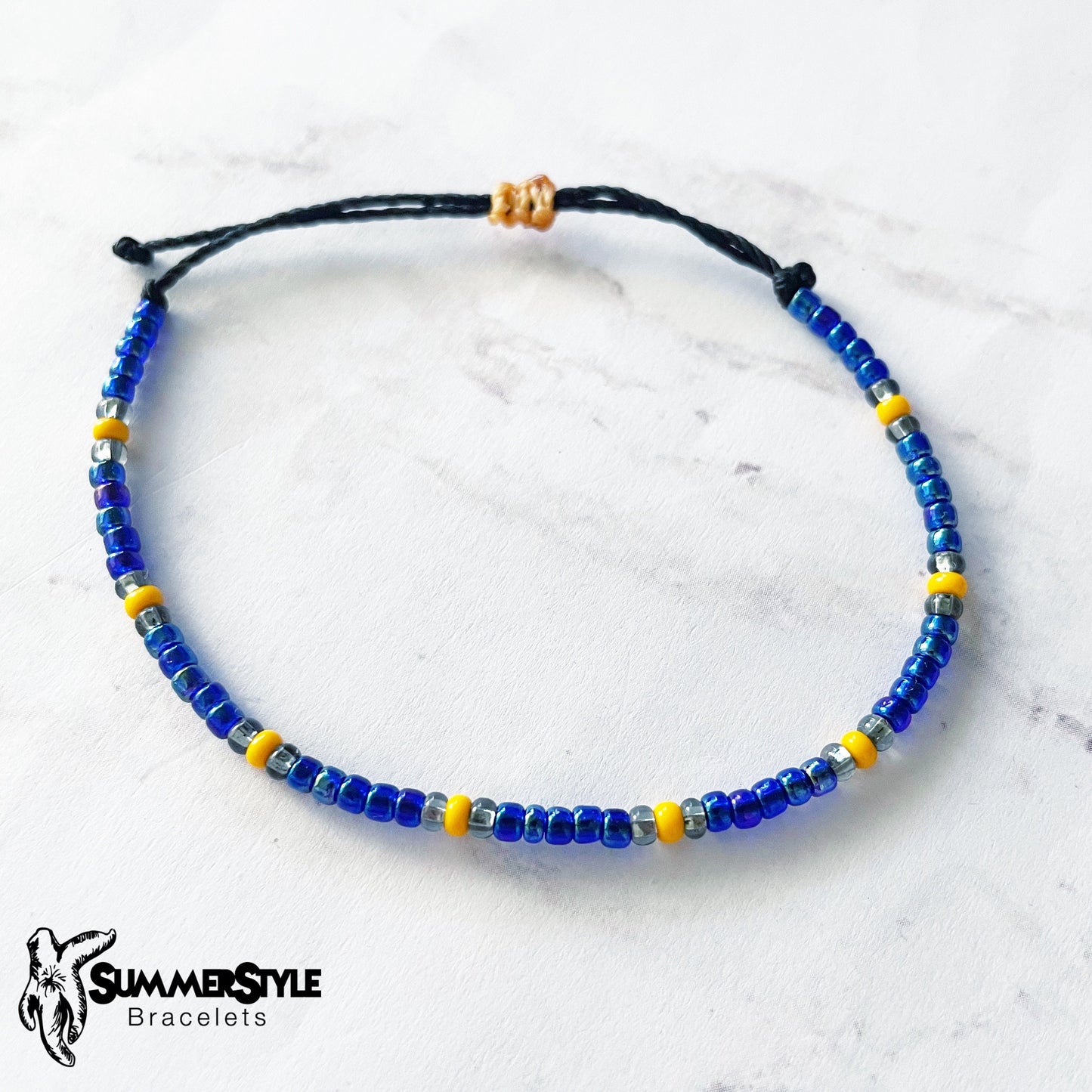 Cobalt & Orange Evil Eye Bracelet Set, Evil Eye Jewelry, Beaded Bracelets, SummerStyle Bracelets