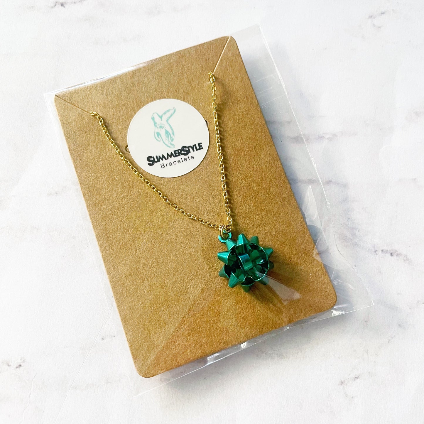 CHRISTMAS Gift Bow Charm Necklace, Bow Necklace, Christmas Jewelry, Gold Chain Necklace, SummerStyle Bracelets