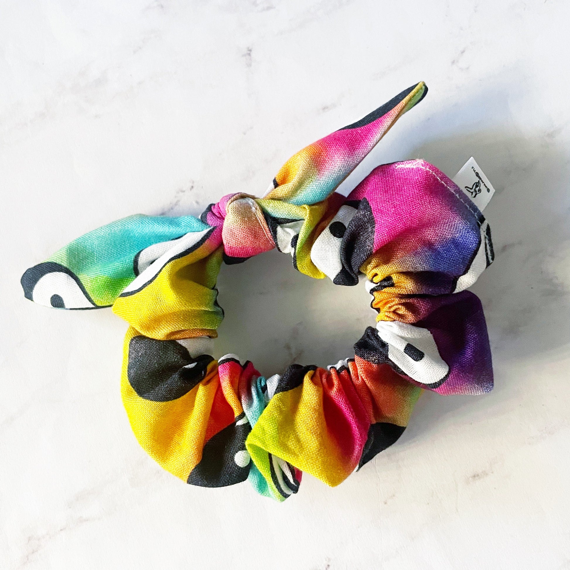 Rainbow Tie Dye Yin Yang Bow Scrunchie, Hair Bow, Hair Accessories, Yin Yang Gift, SummerStyle Bracelets