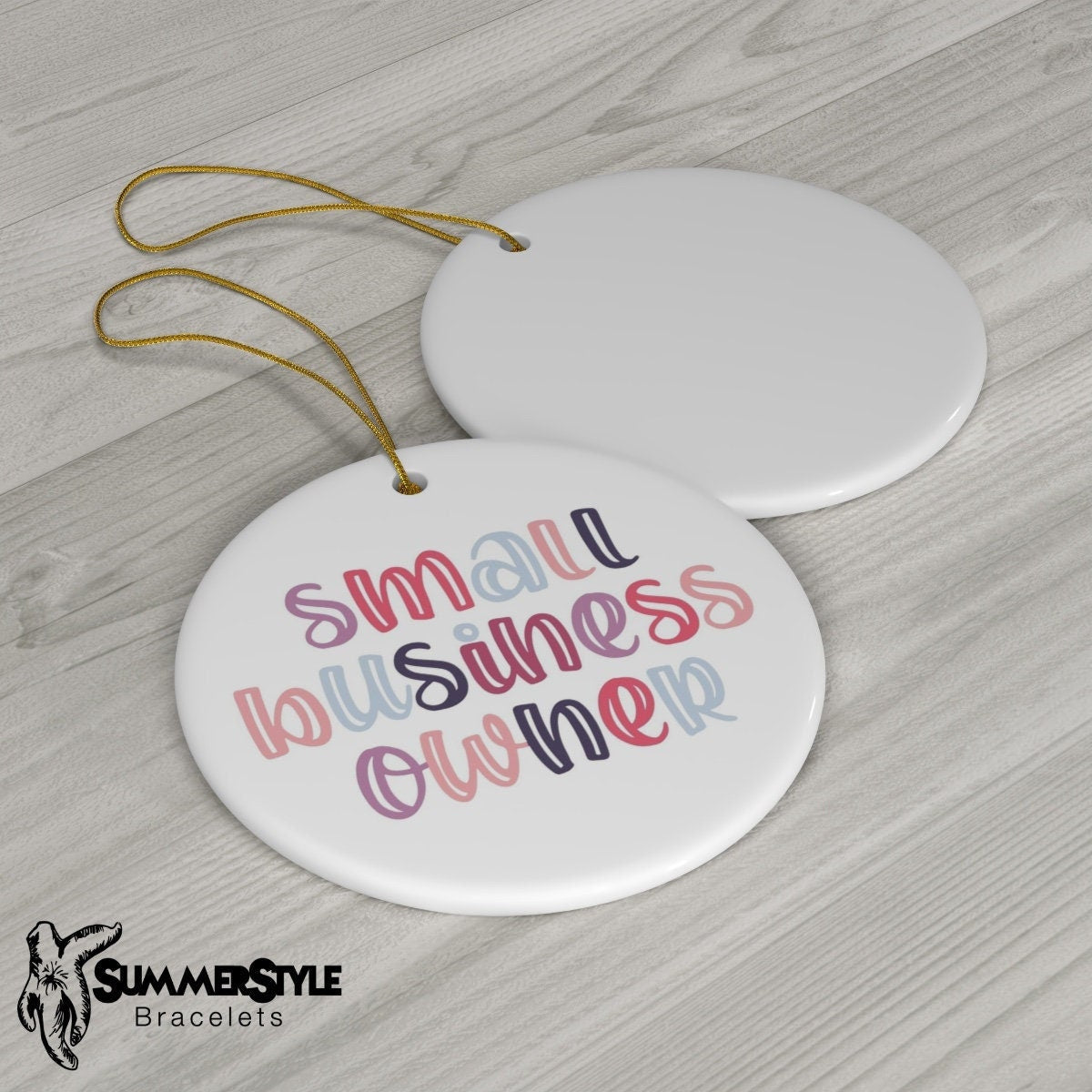 Small Business Owner Ceramic Ornament, Christmas Ornament, Christmas Decor, Small Biz Gift, SummerStyle Bracelets