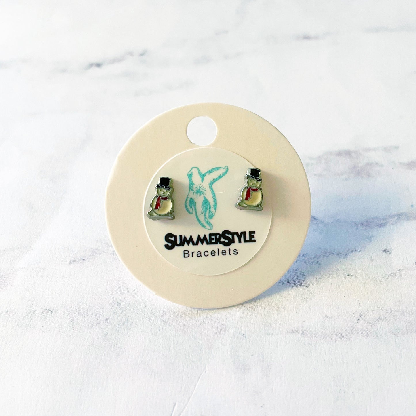 CHRISTMAS Enamel Stud Earrings, Santa Earrings, Snowman Earrings, Stainless Steel Studs, Christmas Earrings, SummerStyle Bracelets