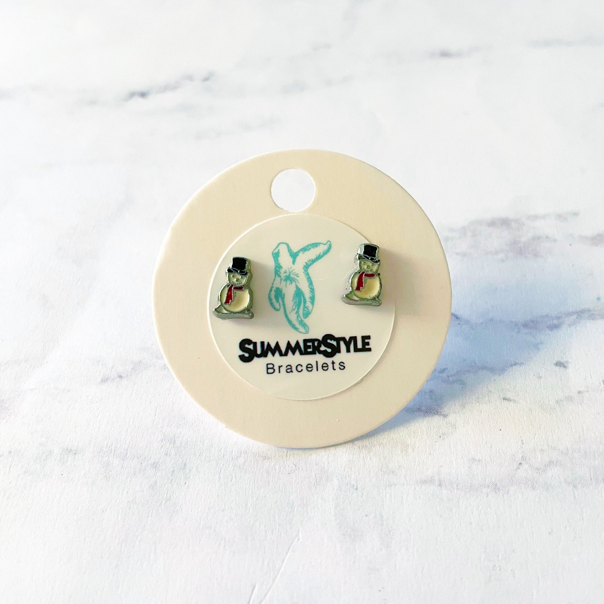 CHRISTMAS Enamel Stud Earrings, Santa Earrings, Snowman Earrings, Stainless Steel Studs, Christmas Earrings, SummerStyle Bracelets