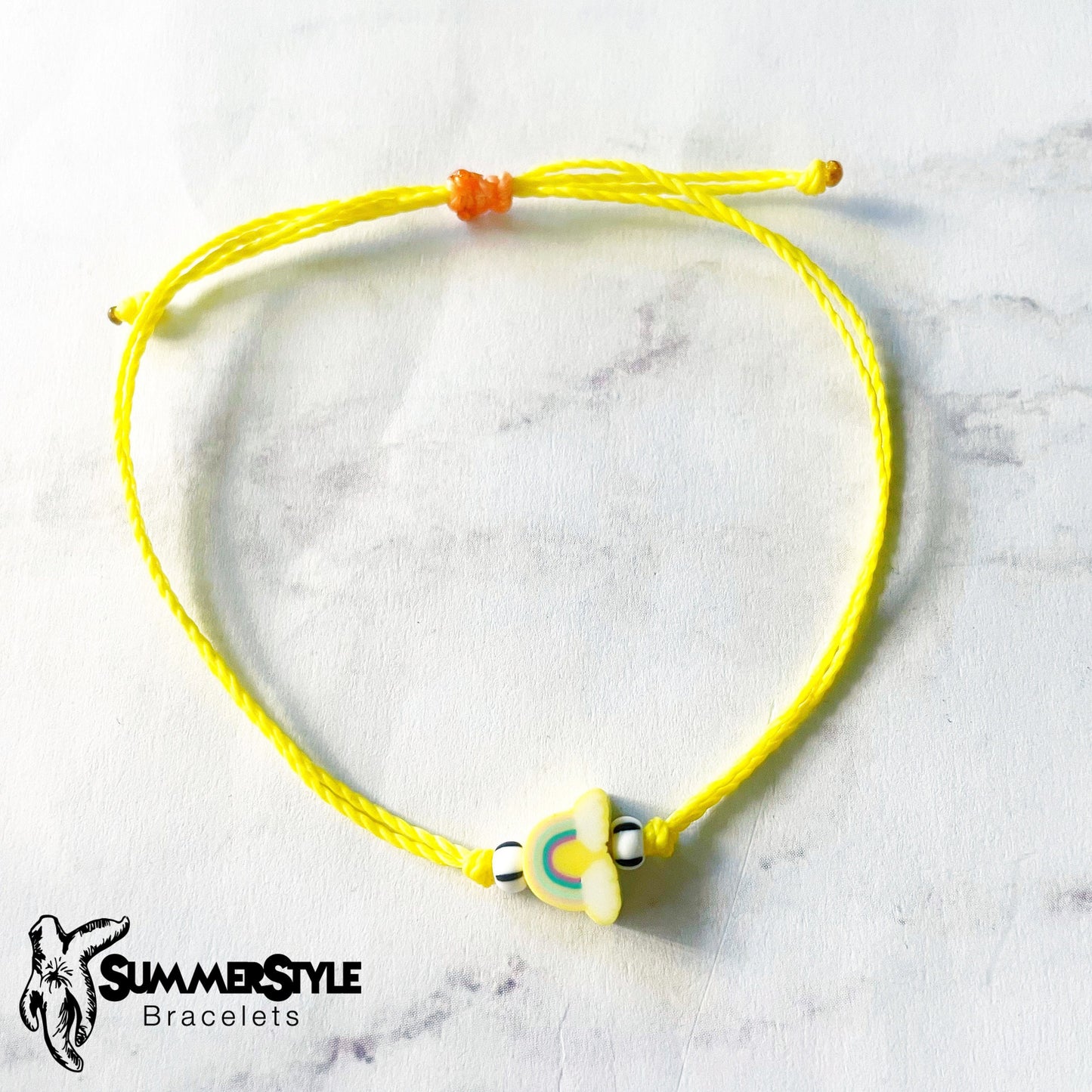 Yellow Rainbow Adjustable Waterproof Bracelet Pack, Rainbow Gift, Rainbow Bracelet, Seed Bead Bracelet, SummerStyle Bracelets