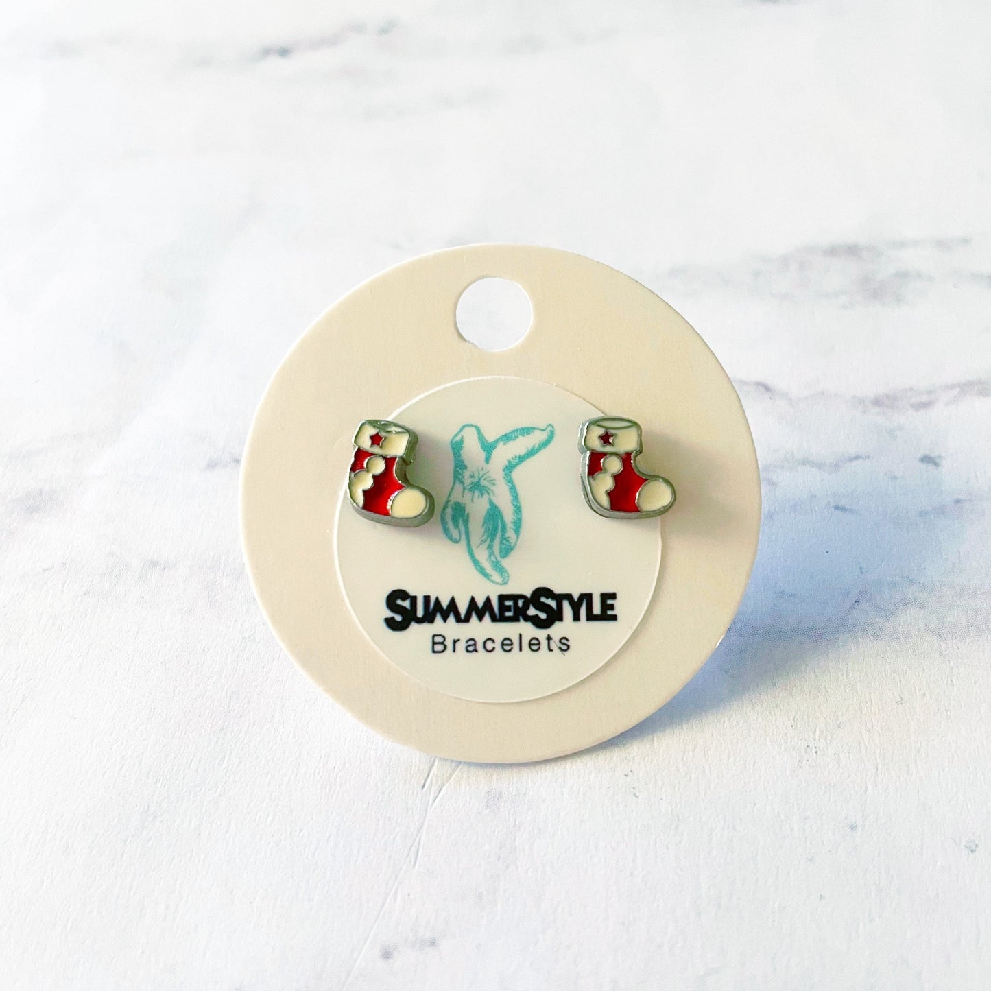 CHRISTMAS Enamel Stud Earrings, Santa Earrings, Snowman Earrings, Stainless Steel Studs, Christmas Earrings, SummerStyle Bracelets