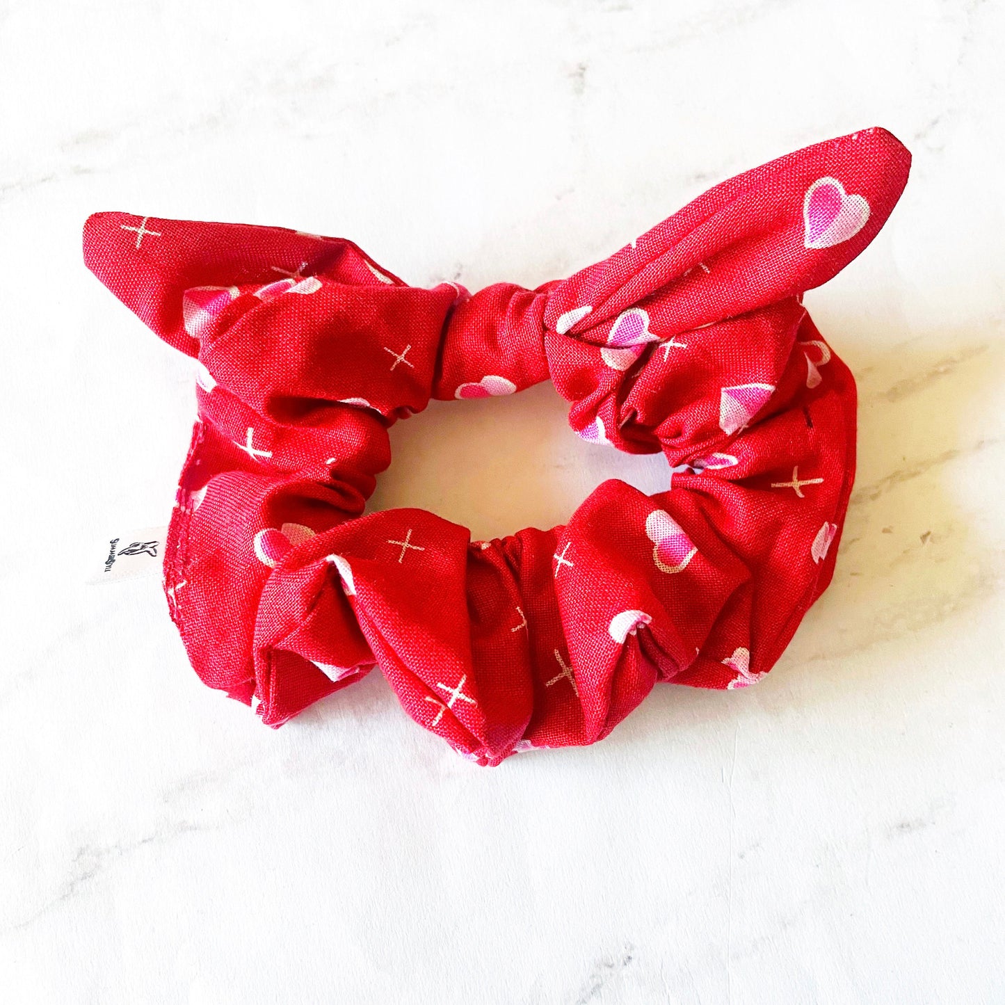 VALENTINE Mini Heart Scrunchie, Scrunched Bow Hair Tie, Hair Accessories, Bow Scrunchie, SummerStyle Bracelets