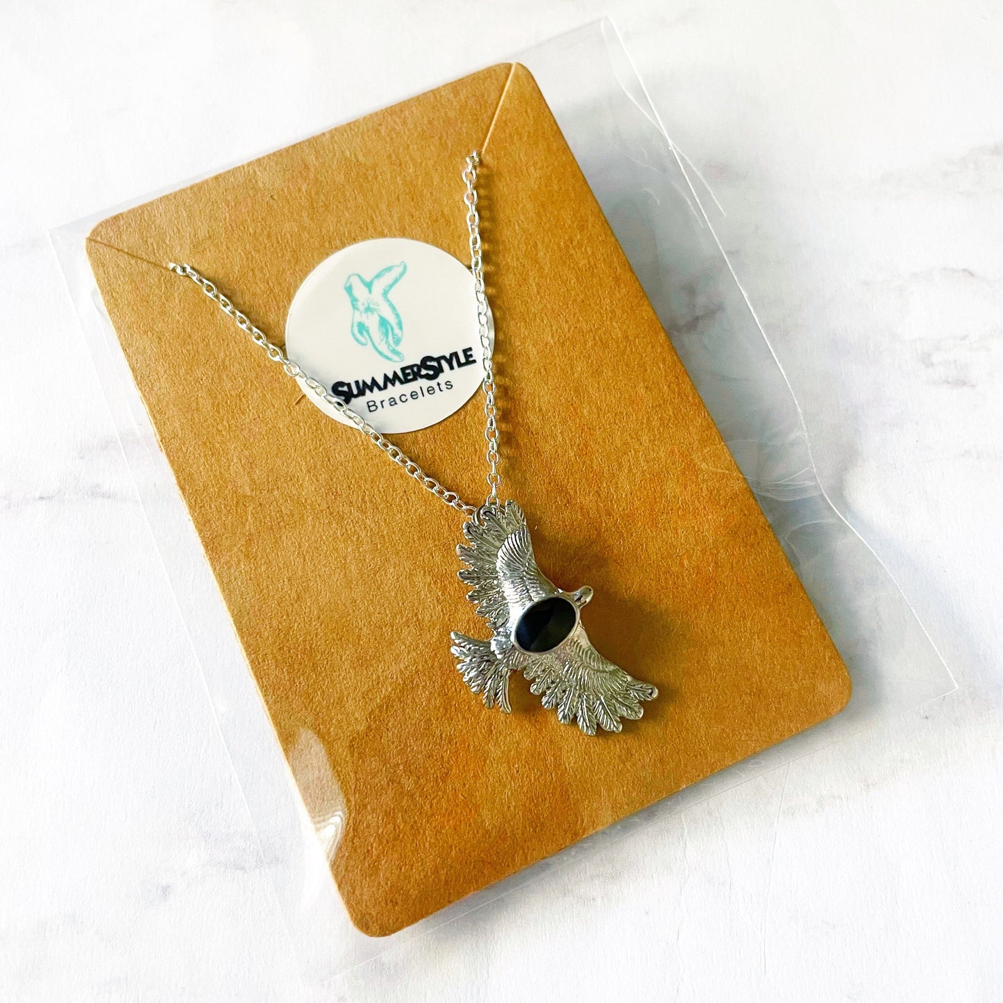 One of a Kind Silver Eagle Charm Necklace, Bird Jewelry, Silver Chain Necklace, SummerStyle Bracelets