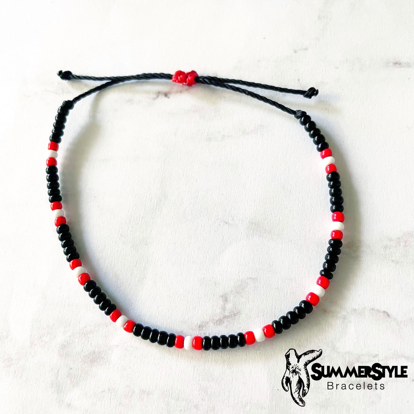 Black & Red Evil Eye Bracelet Set, Evil Eye Jewelry, Seed Bead Bracelet, SummerStyle Bracelets